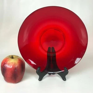 Vintage Italian Art Ruby Glass Plate W/ Applied Foot Rim CVM - Picture 1 of 6