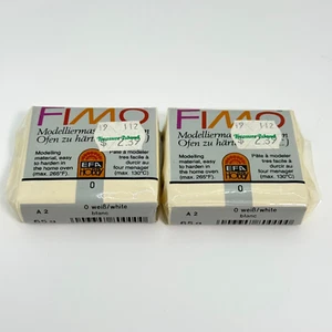 2-Pack Vintage FIMO White Oven-Bake Clay 65g Each No.8000 Germany EFA Hobby Seal - Picture 1 of 2