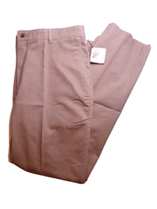NUEVO Pantalones chinos Savane 2000 sin arrugas frente plano calce clásico caqui 38 x 32 - Imagen 1 de 10