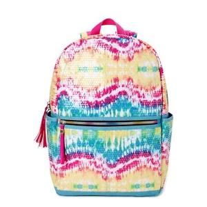 Wonder Nation Tie Dye Sequin 17" Backpack, School Bookbag - Picture 1 of 3
