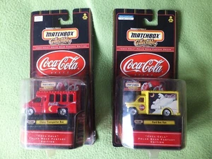 2x New Sealed Matchbox Coca Cola Chevy Transporter Bus - Ford Box Van - FREE P&P - Picture 1 of 16