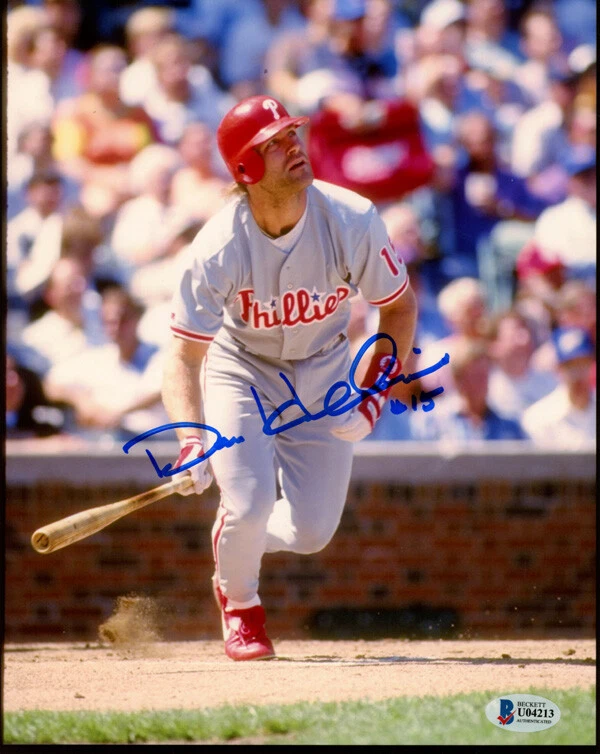DAVE HOLLINS SIGNED AUTOGRAPHED 8x10 PHOTO PHILADELPHIA PHILLIES BECKETT BAS - Image 1 of 2