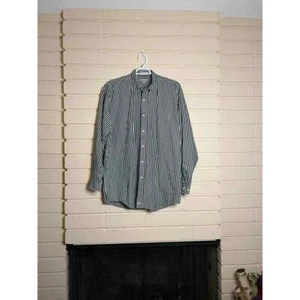 VINTAGE XXL Cutter & Buck Dress Shirt Green & White Stripe - Picture 1 of 3