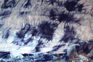 Seide Crepe de Chine blau 90 x 90 cm Stoff handgefärbt Seidenstoff Nähen Basteln - Bild 1 von 6
