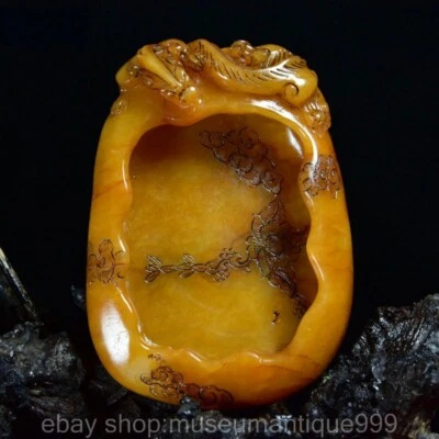 5.6" Chino Natural Tianhuang Shoushan Piedra Talla Pixiu Cepillo Lavadora Foto 1 de 4