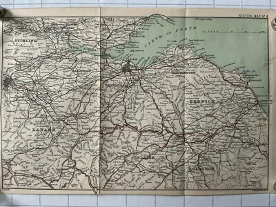 GLASGOW - BERWICK - HAWICK - 1894 Antique County Map, Scotland Stirling Lanark - Image 1 of 4