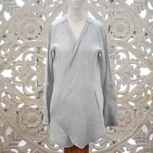 Unique Flowy Open Linen Jacket Shirt Blazer Made in Italy 100% Linen Women M/L - Picture 1 of 10