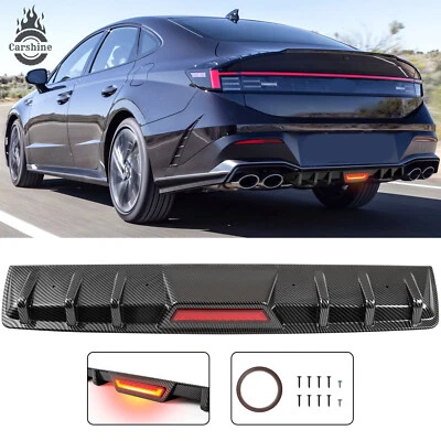 For Hyundai Sonata Rear Bumper Diffuser w/LED Brake Stop Tail Light Spoiler Foto 1 de 4