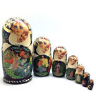 The Firebird Russian Fairy Tale Nesting DOLL Set Hand Carved Hand Painted Signed