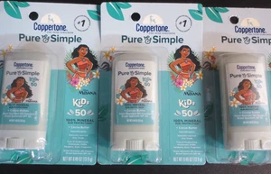 Coppertone Pure & Simple Kids Sunscreen Stick SPF50 -3 PACK - Picture 1 of 2
