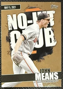 2022 Topps John Means #NHC-8 GOLD No-Hit Club #/75 Baltimore Orioles - Bild 1 von 2