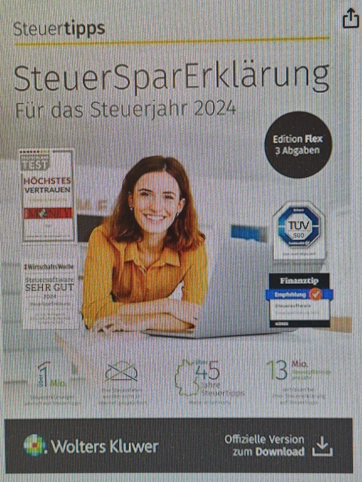 STEUERTIPPS SteuerSparErklärung Flex 2025 (für das Steuerjahr 2024), Für Windows - Bild 1 von 1