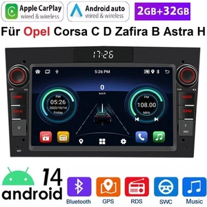 Für Opel Zafira B Corsa D Astra H Vivaro Vectra C Android 14 Autoradio GPS Navi - Bild 1 von 10