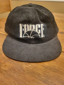 RARE Vintage 80s Nike Force Adjustable Vintage Black Corduroy Hat Nike - Picture 1 of 7