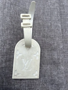 Louis Vuitton LV White Luggage Tag Rubber Vintage Owned Since 2001 Very Rare - Picture 1 of 11