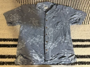 Camisa Hawaiana Brigata 100% Seda Estampado Floral Abotonada Grande - Imagen 1 de 4