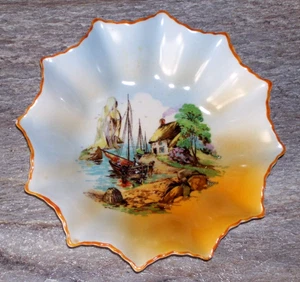 Vintage gewellter Rand 5 Zoll Schmuckschale Made in Occupied Japan - Bild 1 von 5