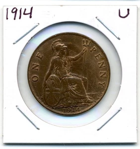 Großbritannien. One Penny. 1914 Stempelglanz braun mit rot - Bild 1 von 2