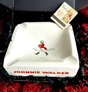 Seltener roter Johnnie Walker Aschenbecher - Wade England Keramik & Full Matchbk - GESCHENKBOX - Bild 1 von 4