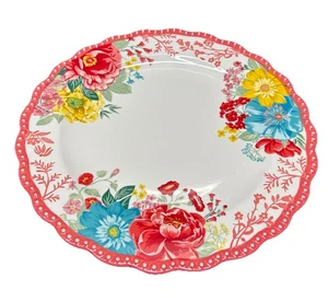 Plato de cena floreciente de lujo de mujer pionera de gres de diseño floral de 10,5" - Imagen 1 de 4