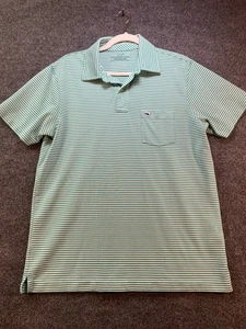 Polo de bolsillo pequeño Vineyard Vines para hombre a rayas verdes algodón Pima ballena - Imagen 1 de 9