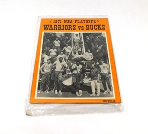Programa de playoffs de baloncesto de la NBA San Francisco Warriors vs Milwaukee Bucks 1970-71 - Imagen 1 de 2