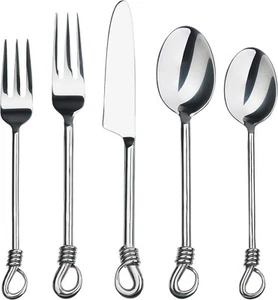 Gourmet Settings Twist 20-Piece Flatware Set, Service for 4 Silver - Picture 1 of 5