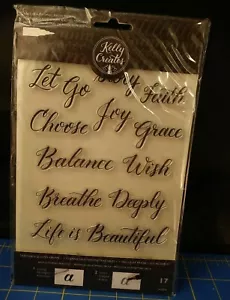 AMERICAN CRAFTS A5 Clear Stamp Set TRACEABLE STAMPS QUOTES 1 346400 Breathe Wish - Picture 1 of 5