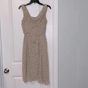 R&K Beige and White Polka Dot Dress - Picture 1 of 12