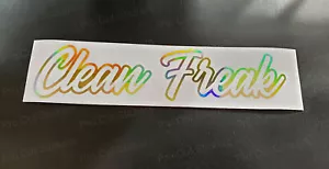 Clean Freak Gold Hologramm Neo Chrom individuell Auto lustige Neuheit Aufkleber Abziehbilder - Bild 1 von 7
