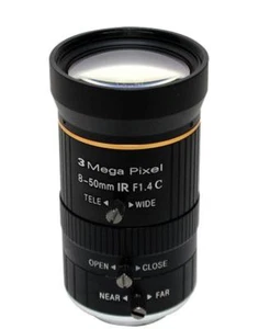 Camera Varifocal Lens 3MP FL 8mm-50mm F1.4 C Mount FOV 41°-7.2° Format 1/2" - Picture 1 of 4