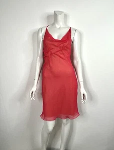 Vtg VERSACE JEANS COUTURE PINK CRYSTAL DRESS 40 S - Picture 1 of 10
