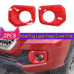 2pcs Red ABS Car Front Fog Lamp Frame Cover Trim Fit for Toyota Tacoma 2016-2023 - Picture 1 of 7