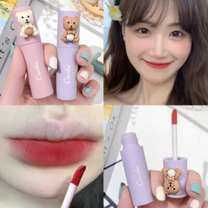 Velvet Matte Lipstick Long Lasting Cute Bear Grils Makeup Lip Tint Mud 4 Colors - Picture 1 of 16