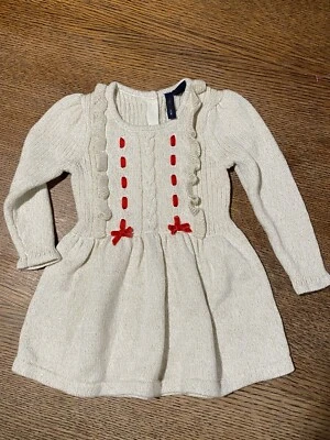 Vestido Suéter Janie And Jack Bebé Niñas Brillante Dorado Beige Volantes 3 a 6 M Foto 1 de 4