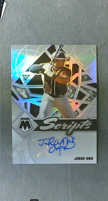 2022 Panini Mosaic Scripts Silver Prizm Autograph #SC-JO Jorge Ona Padres - Image 1 of 2