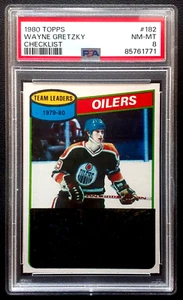 WAYNE GRETZKY/LÍDERES DE EQUIPO 1980-81 TOPPS 80-81 NO 182 PSA 8 92436 - Imagen 1 de 2