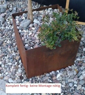 ISS-KOHLI Pflanzkübel Blumenkübel Pflanzgefäß Hochbeet Blumentopf Edelrost Übertopf Topf