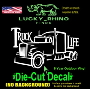 Truck Life Trucker Semi Over the road Car Window Vinyl Decal Bumper Sticker - Picture 1 of 4