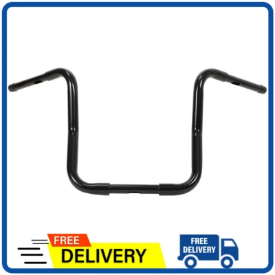 Black 16" Ape Hanger Handlebars For Harley Davidson Softail FLST FXST - Image 1 of 4
