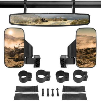 Rearview Side Mirrors & Center Mirrors Set 2" For Polaris RZR 1000XP UTV ATV XP Foto 1 de 4