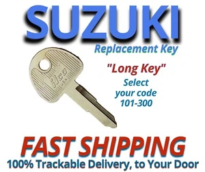 Suzuki Motorcycle Keys Long Key Replacement Cut to your Code 101-300 All Metal - Bild 1 von 2