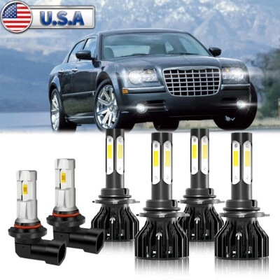 For Chrysler 300 2005-2009 - 6x 6000K LED Headlight High Low Fog Bulbs Combo kit - Image 1 of 4