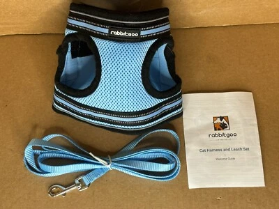 Rabbitgoo Cat Harness and Leash Escape Proof, Adjustable Vest Blue Large - Image 1 of 4