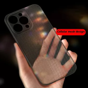 Für iPhone 15 14 13 Pro Max 12 stoßfeste Dissipation atmungsaktive Rückseite Hülle Cover - Bild 1 von 16