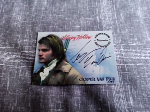 SLEEPY HOLLOW - THE MOVIE - A4 - CASPER VAN DIEN AUTOGRAPH CARD. TIM BURTON