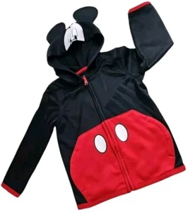 Disney Toddler Boys Size 4T Mickey Mouse Hooded Jacket Red/Black Zip-Up. - Picture 1 of 9