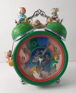 Vintage 1991 Enesco TIME FOR CHRISTMAS Animated Mice Music Box SILVER BELLS Rare - Picture 1 of 14