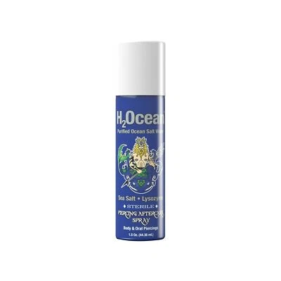 Spray de cuidado posterior sin gluten H2Ocean Piercing sal marina purificada del océano 1,5 fl oz Foto 1 de 4