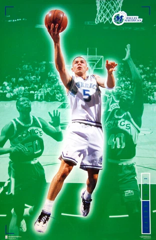 Jason Kidd SUPER ACTION Dallas Mavericks Vintage Original 1995 POSTER Cover